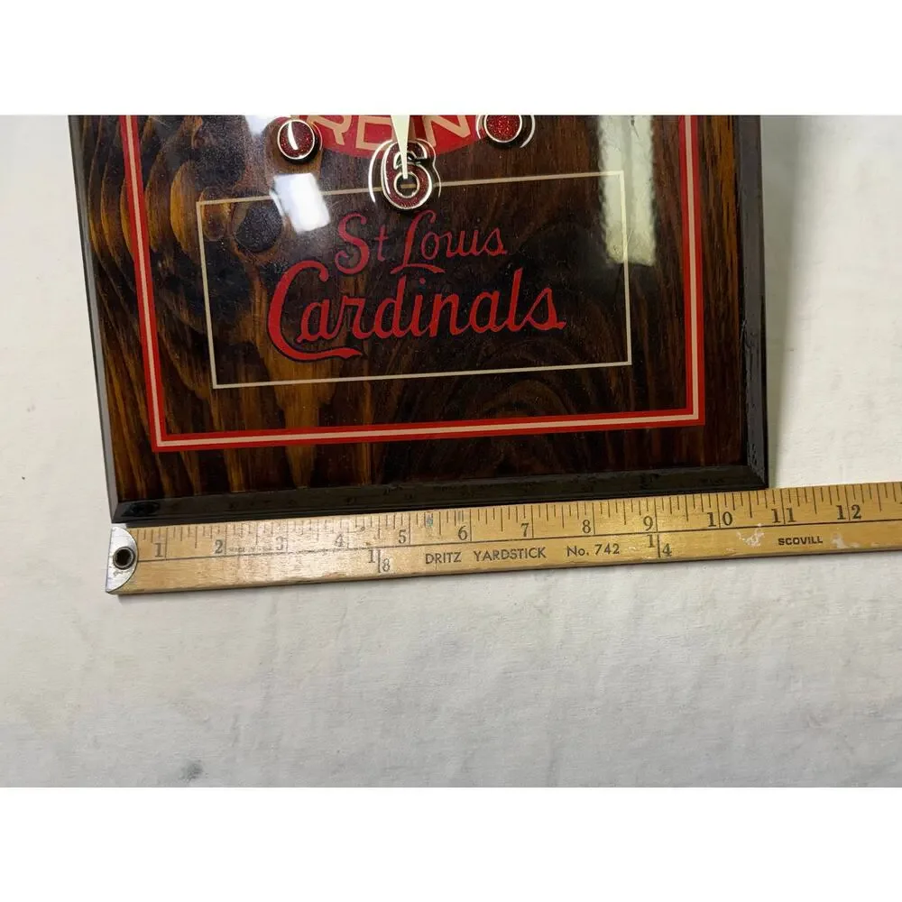 Vintage St. Louis Cardinals Wooden Hanging Wall Clock. Non-functional.